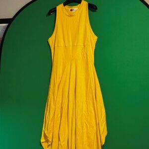 Free People Beach Bright Yellow Midi Tank Dress Size XL